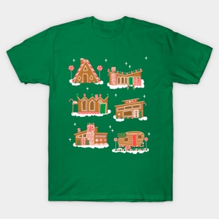 Mid Century Modern Gingerbread Houses T-Shirt